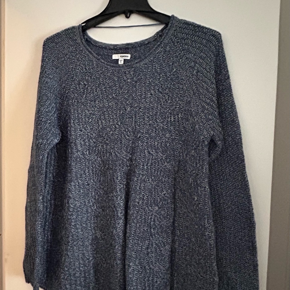 Sonoma Textured Knit Sweater in Deep Blue
